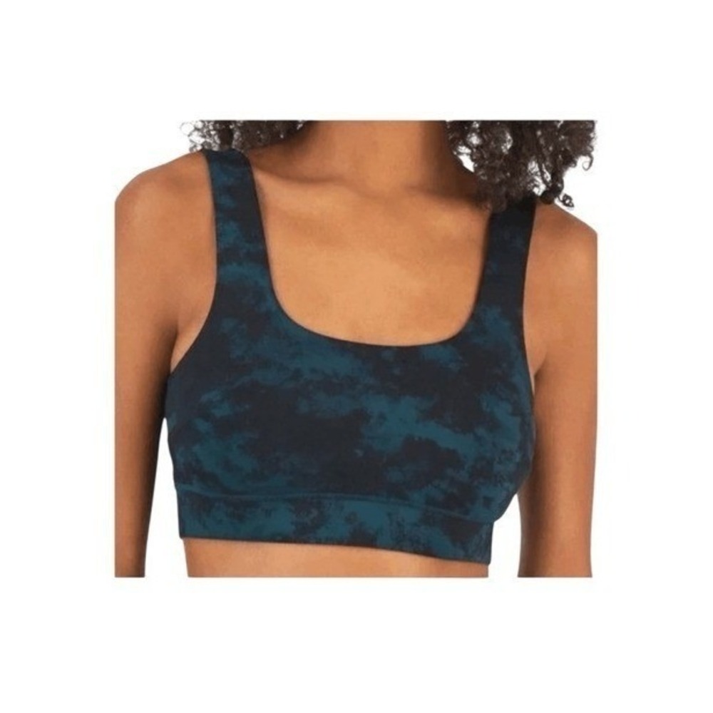 Jenni Intimates Square Neck Bralette Black Teal Tie Dye M